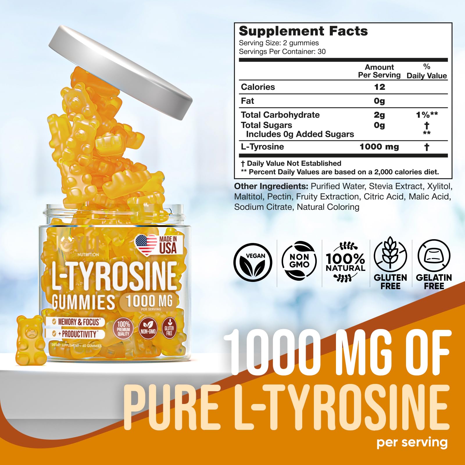 Gummy serving illustration showing 1000 mg per gummy