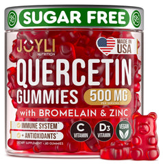 Bottle of JOYLI Quercetin Gummies 60 chewables for immune support