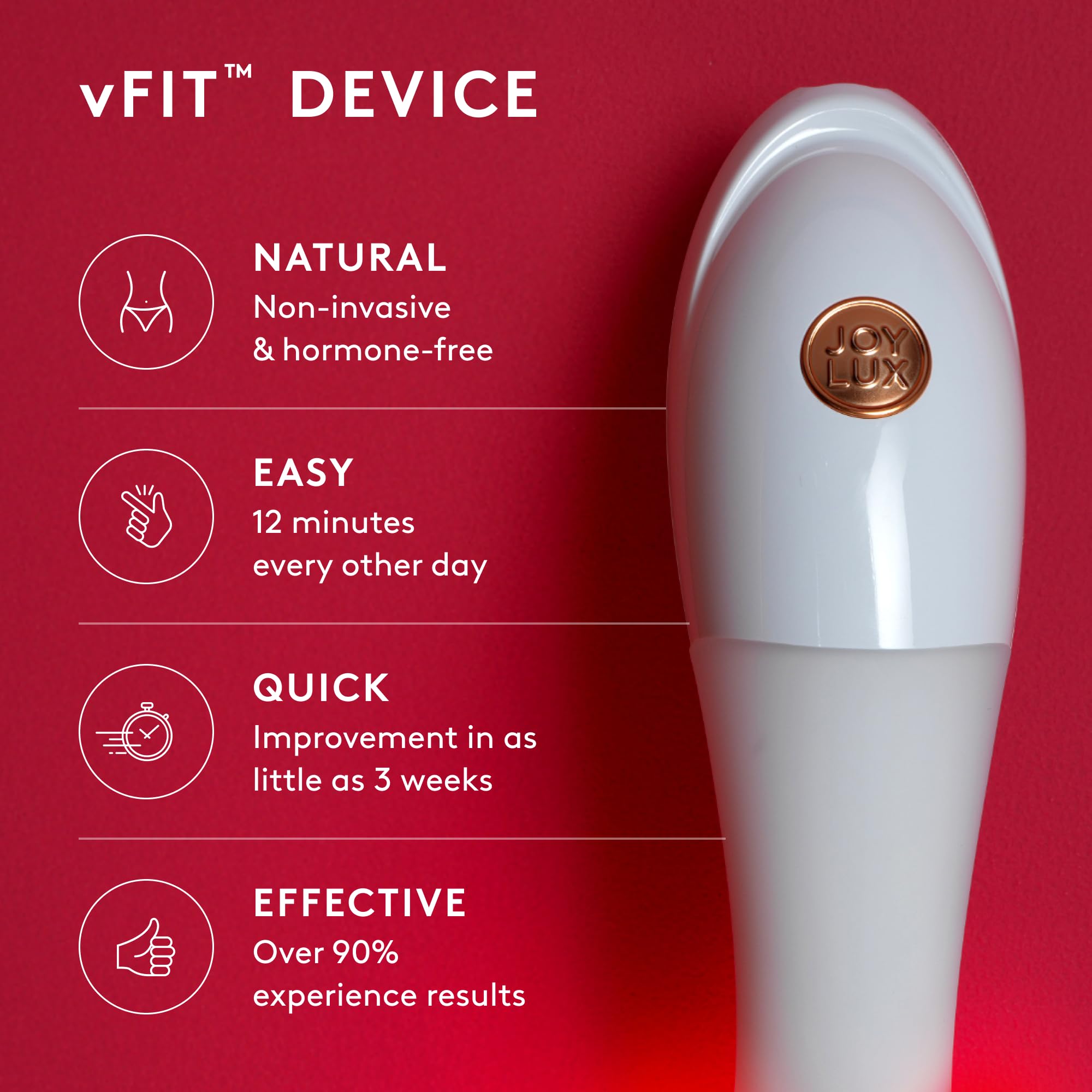Joylux Photonic Gel bottle beside the device for comfortable sessions.