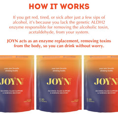 JOYN value-pack morning-use shot illustrating before-bed directions on-the-go.