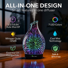 JOYOLO diffuser emitting mist with 7 LED colors