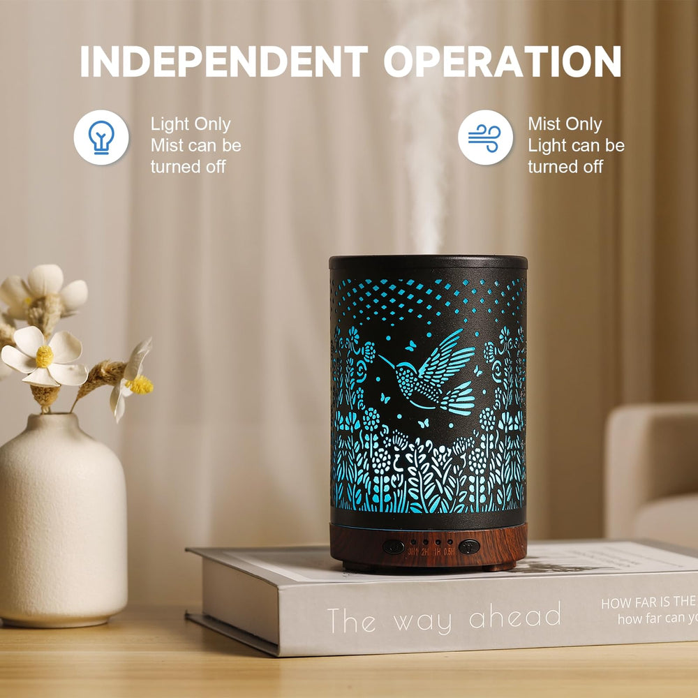 Diffuse mist and ambient lighting from JOYOLO diffuser in living room