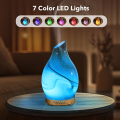 Diffuser displaying 7 LED color options with ambient lighting