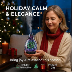 Diffuser in use with multicolor LED lights in a living room