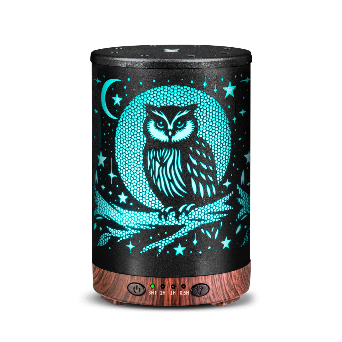 Close-up of JOYOLO Owl metal essential oil diffuser