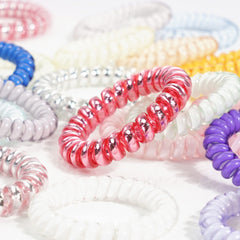 JOYOYO spiral hair ties with electroplate shine colors offer a stylish, durable look.