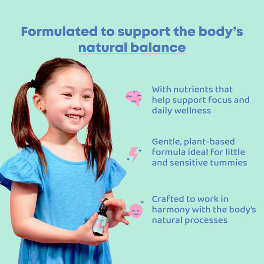 JoySpring DetoxZee Zeolite Drops for Kids with berry flavor and dropper