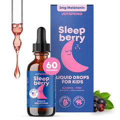 JoySpring Sleepberry kid melatonin berry drops bottle front view