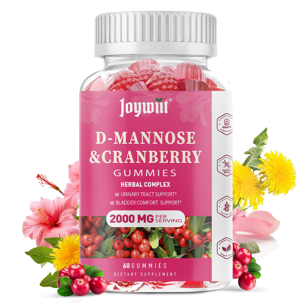 Front view of Joywiit D-Mannose Gummies bottle 2000mg 60-count