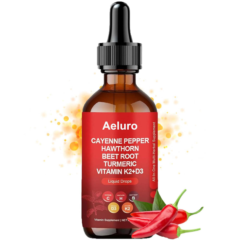 Bottle of JRR Aeluro Cayenne Pepper Drops 60ml on white background