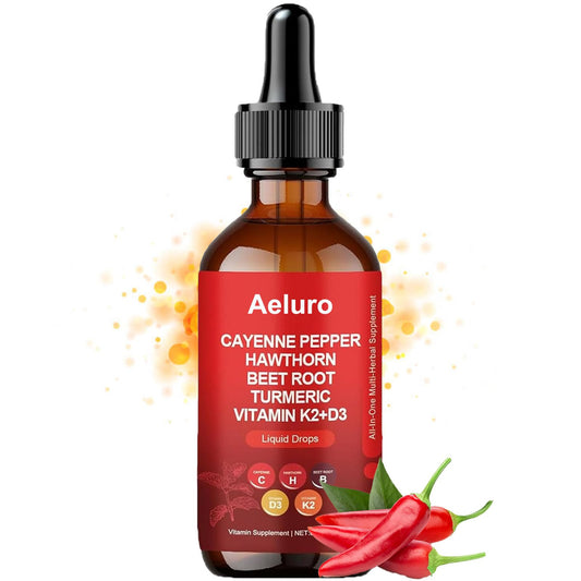 Bottle of JRR Aeluro Cayenne Pepper Drops 60ml on white background