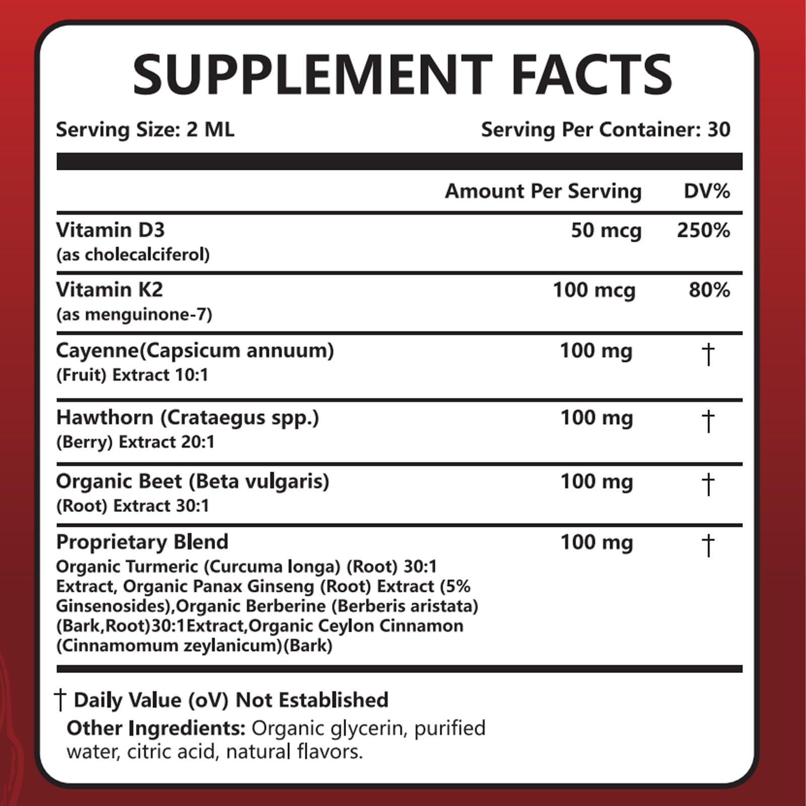 Close-up of Cayenne Pepper Drops bottle label