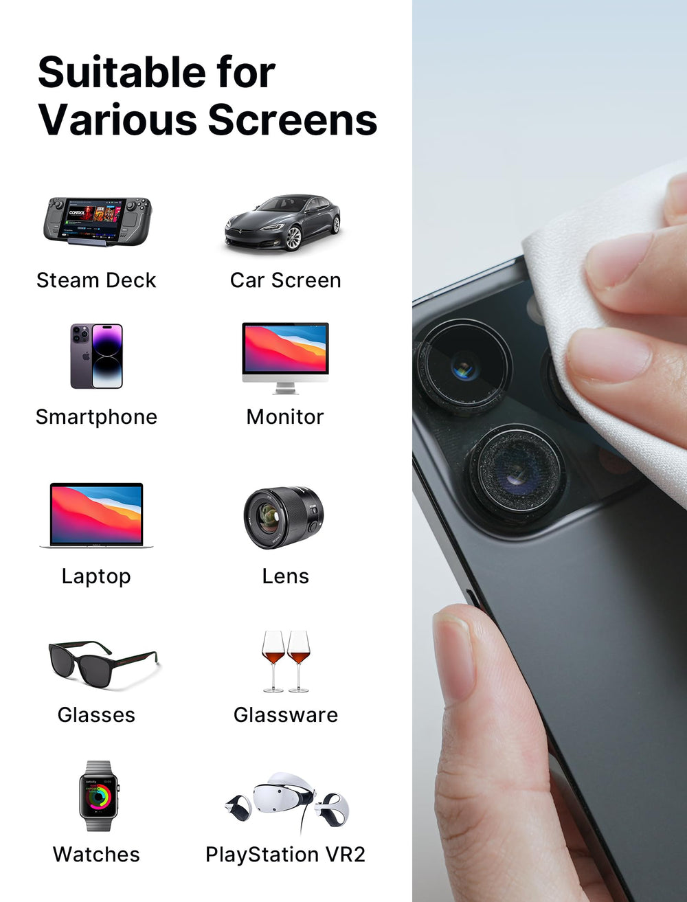 Cleaning a smartphone screen with a microfiber cloth – image 7 of 7