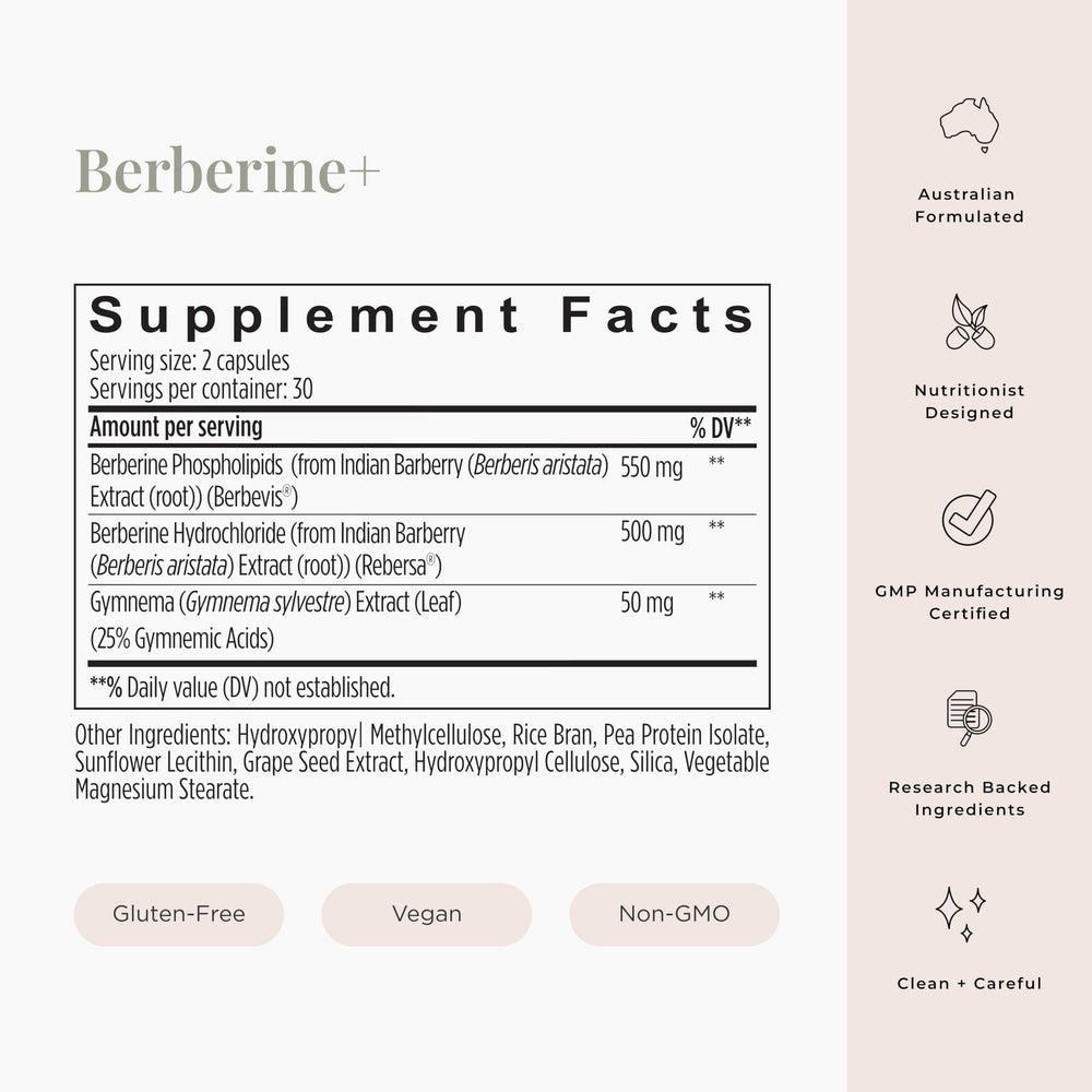 Berberine dual blend capsule emphasizes balanced metabolic wellness.