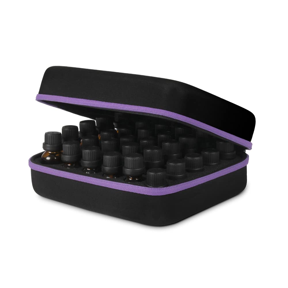 JSVER essential oil storage case holds up to 30 bottles with foam protection