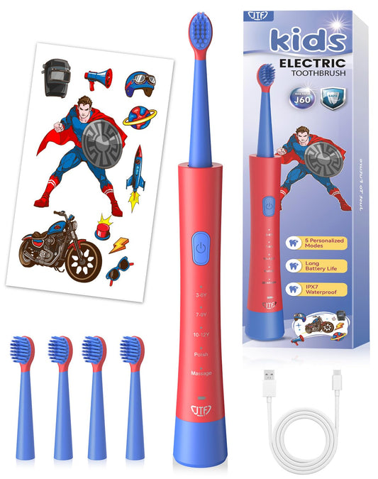 JTF Kids Electric Toothbrush displayed in colorful design for children