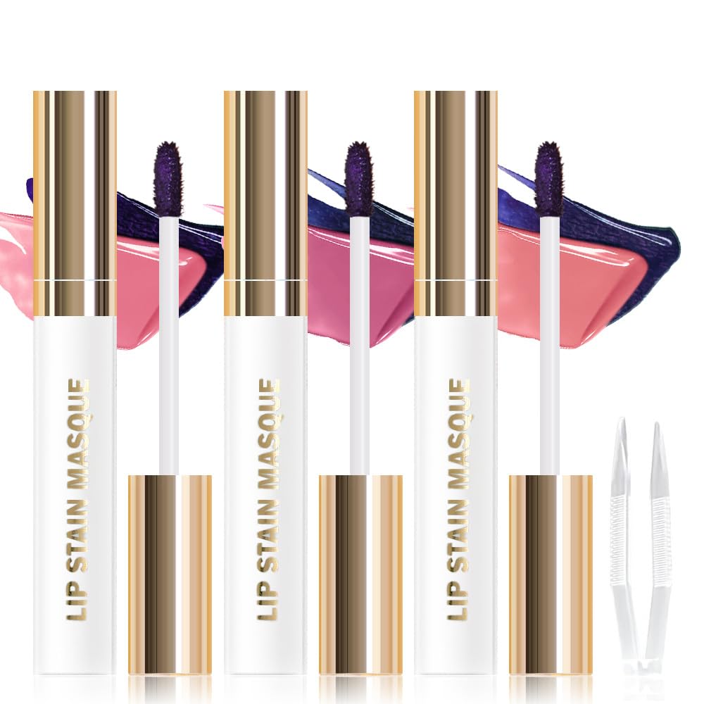 JUAAZIN peel-off lip stain kit with tweezer for long-lasting color