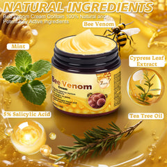 Close-up of Juanchi Bee Venom Cream texture enhancing smoothness.