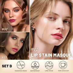 JUAAZIN lip film dries into a peelable coat on lips.