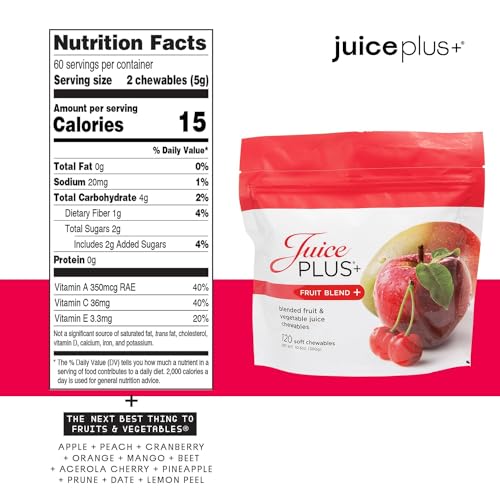 Front pouch of Juice Plus+ Fruit Blend Soft Chews