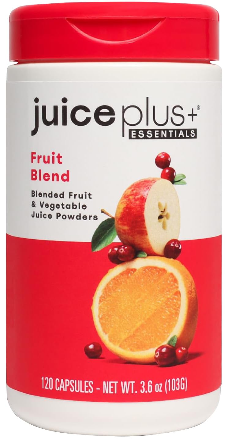 JuicePlus+ Fruit Blend bottle label showing 60 servings