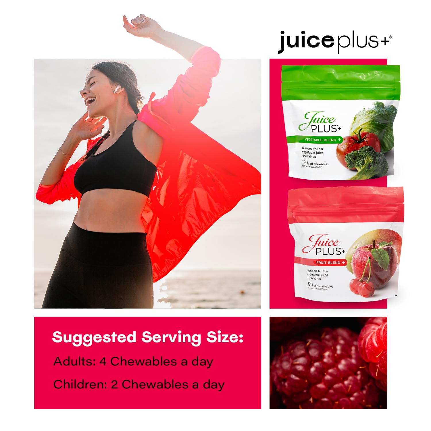 Serving suggestion: Juice Plus+ Soft Chews with a glass of water