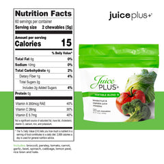 Three pouches of JuicePlus+ Fruit, Vegetable & Berry Blend Soft Chews