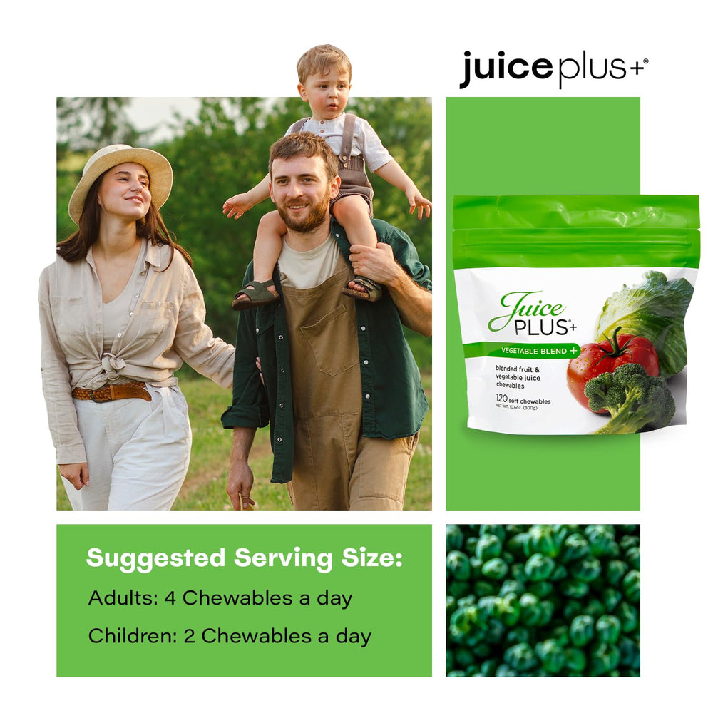 Adult taking a JuicePlus+ Vegetable Blend Soft Chew
