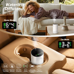 JUJSEN waterless diffuser LED display with battery and mode indicators