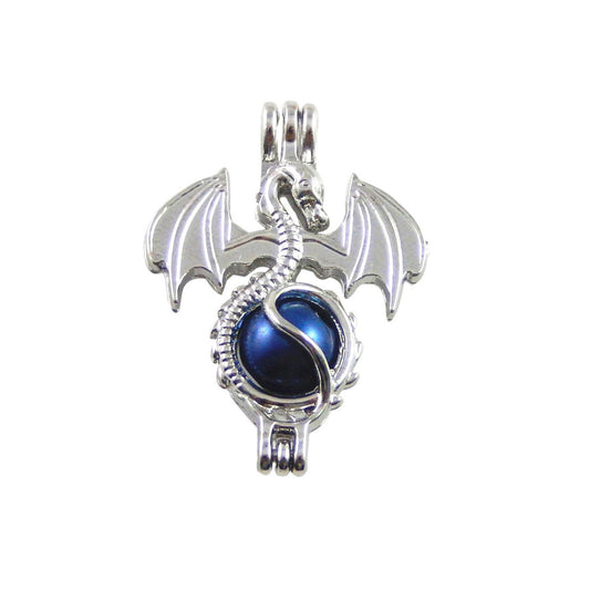 Julie Wang dragon locket charm for aromatherapy diffusers; ideal beads cage pendant.