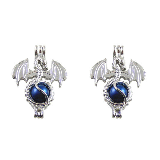Julie Wang silver dragon pendant; compact diffuser charm for 8mm beads.