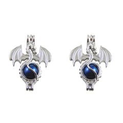 Julie Wang silver dragon pendant; compact diffuser charm for 8mm beads.
