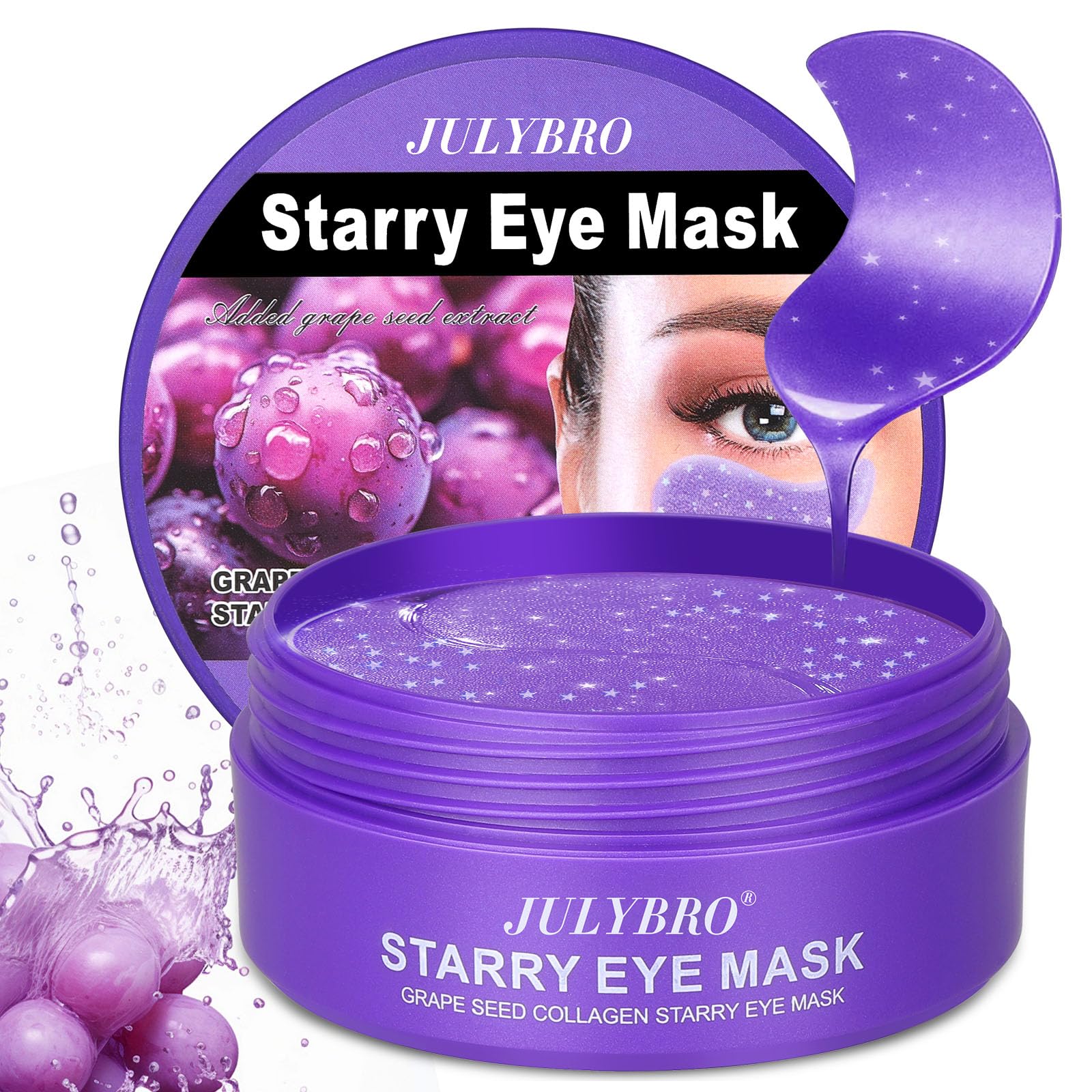 JULYBRO grape seed under-eye patches deliver brightening and refreshing hydration.