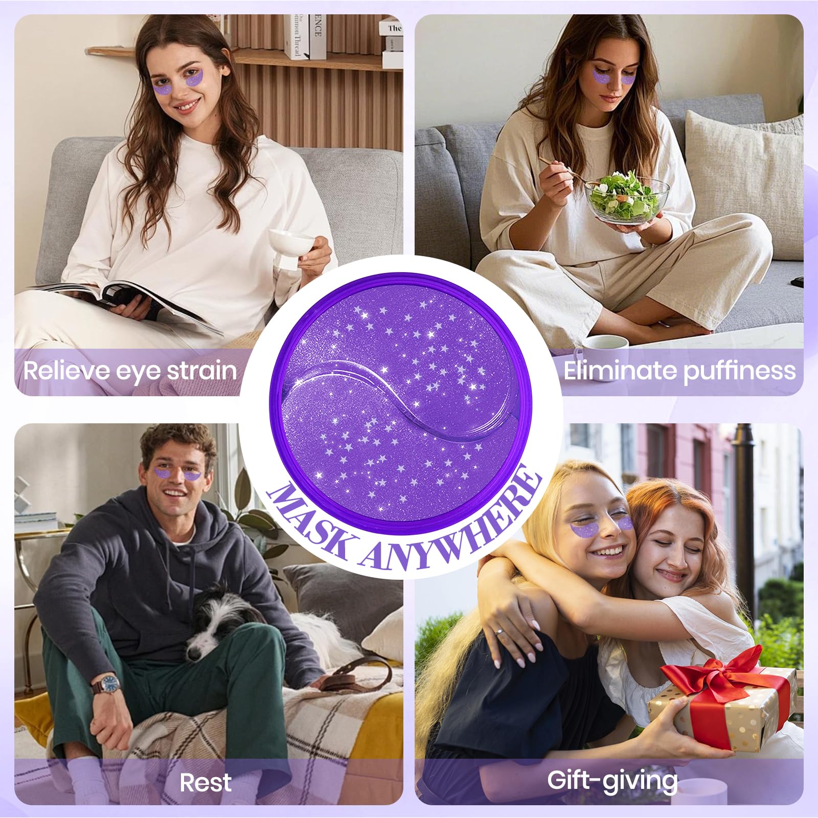 JULYBRO multi-use patches target forehead or neck for light toning.
