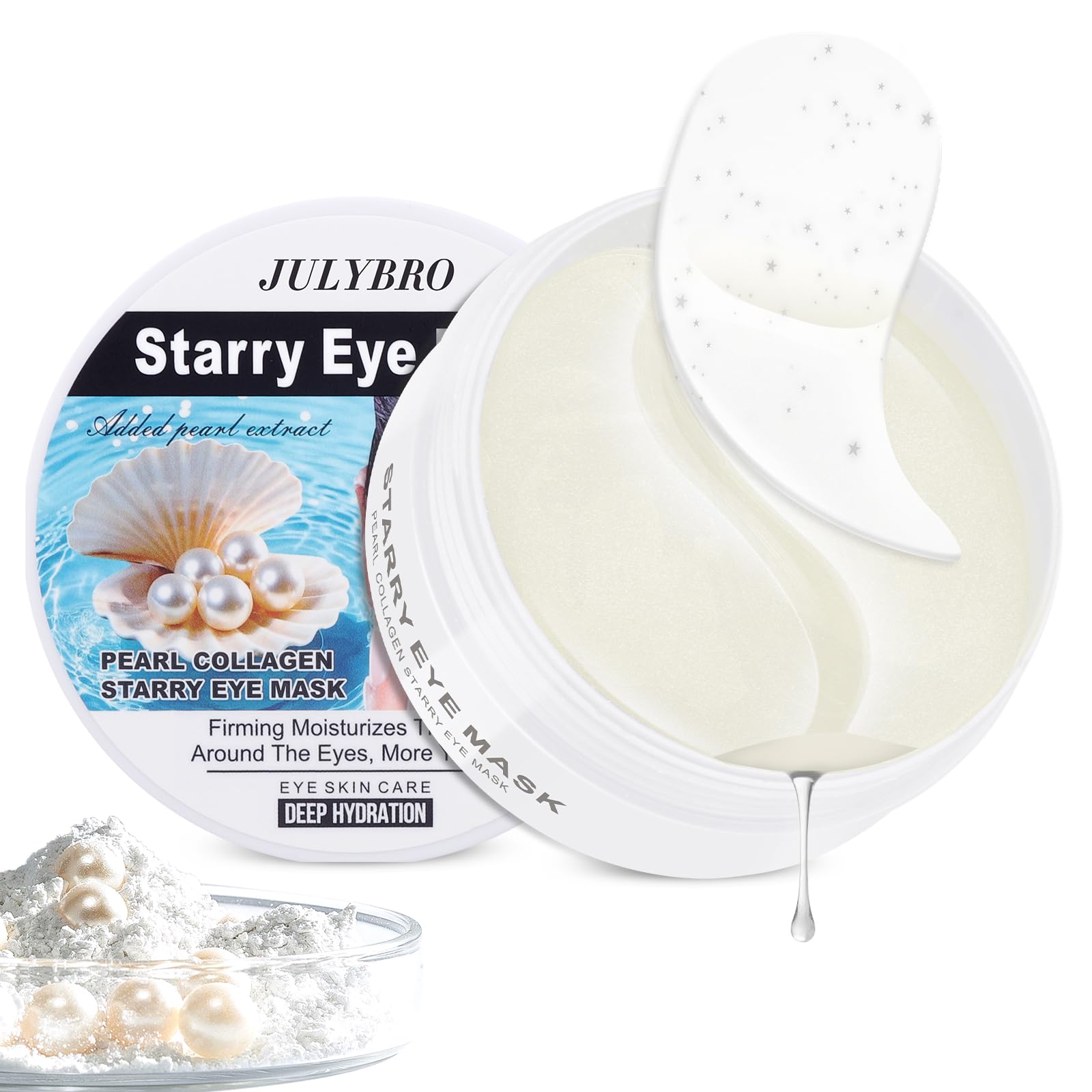 JULYBRO Pearl & Collagen patches in packaging for radiant eye care