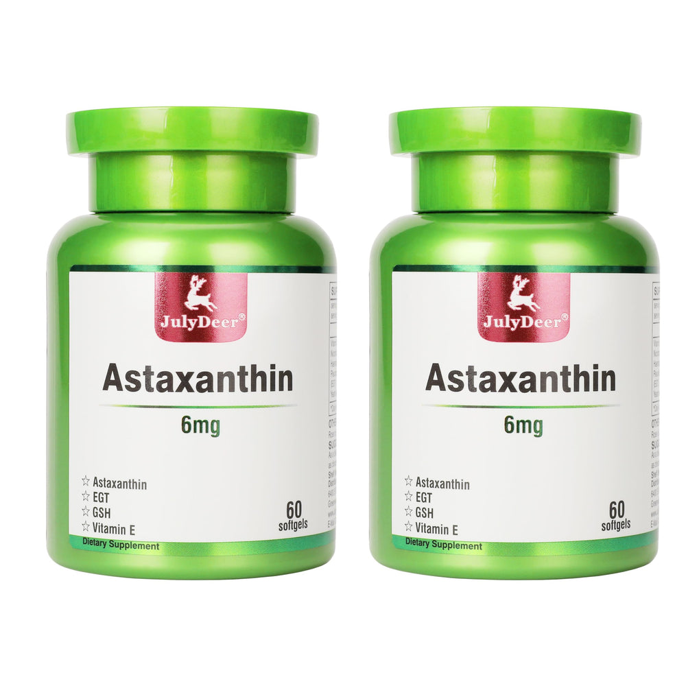 JulyDeer 2 Bottles Astaxanthin 6mg 120 Softgels - hero image