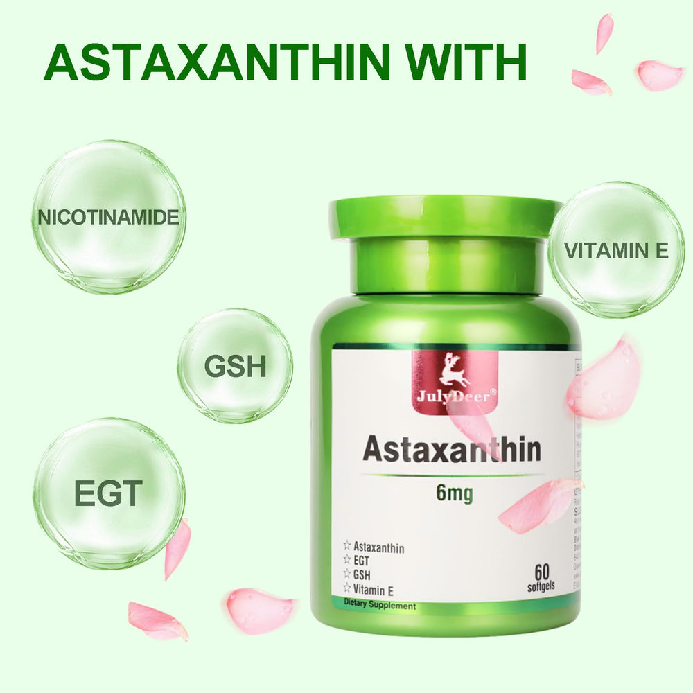 Fivefold Component Formula: Astaxanthin, Nicotinamide, Vitamin E, EGT, GSH