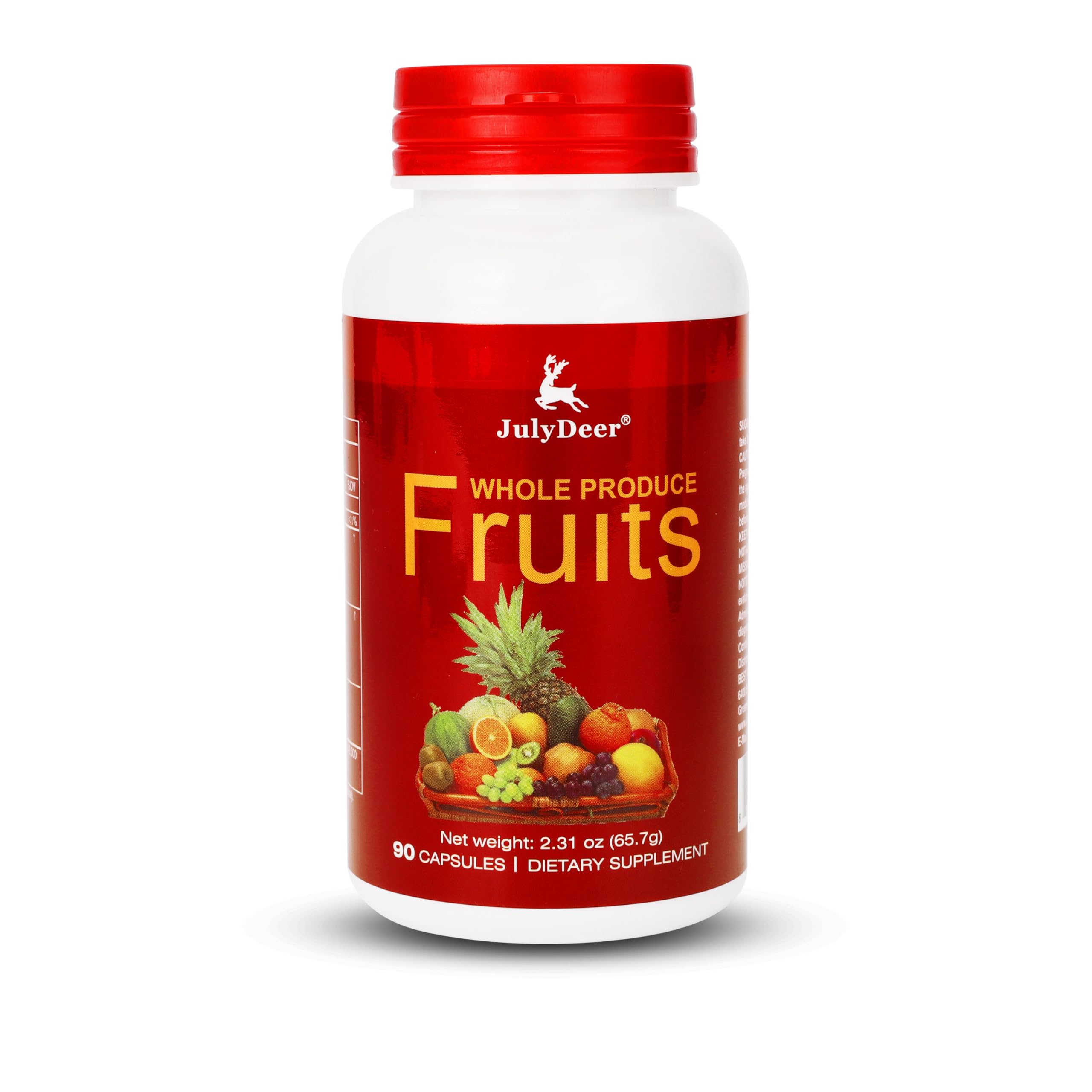 JulyDeer Fruit Supplement bottle on white background