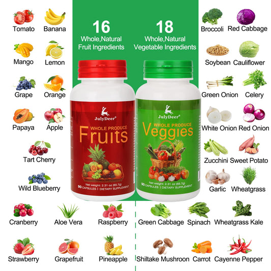 Illustration of the 16-fruit blend ingredients