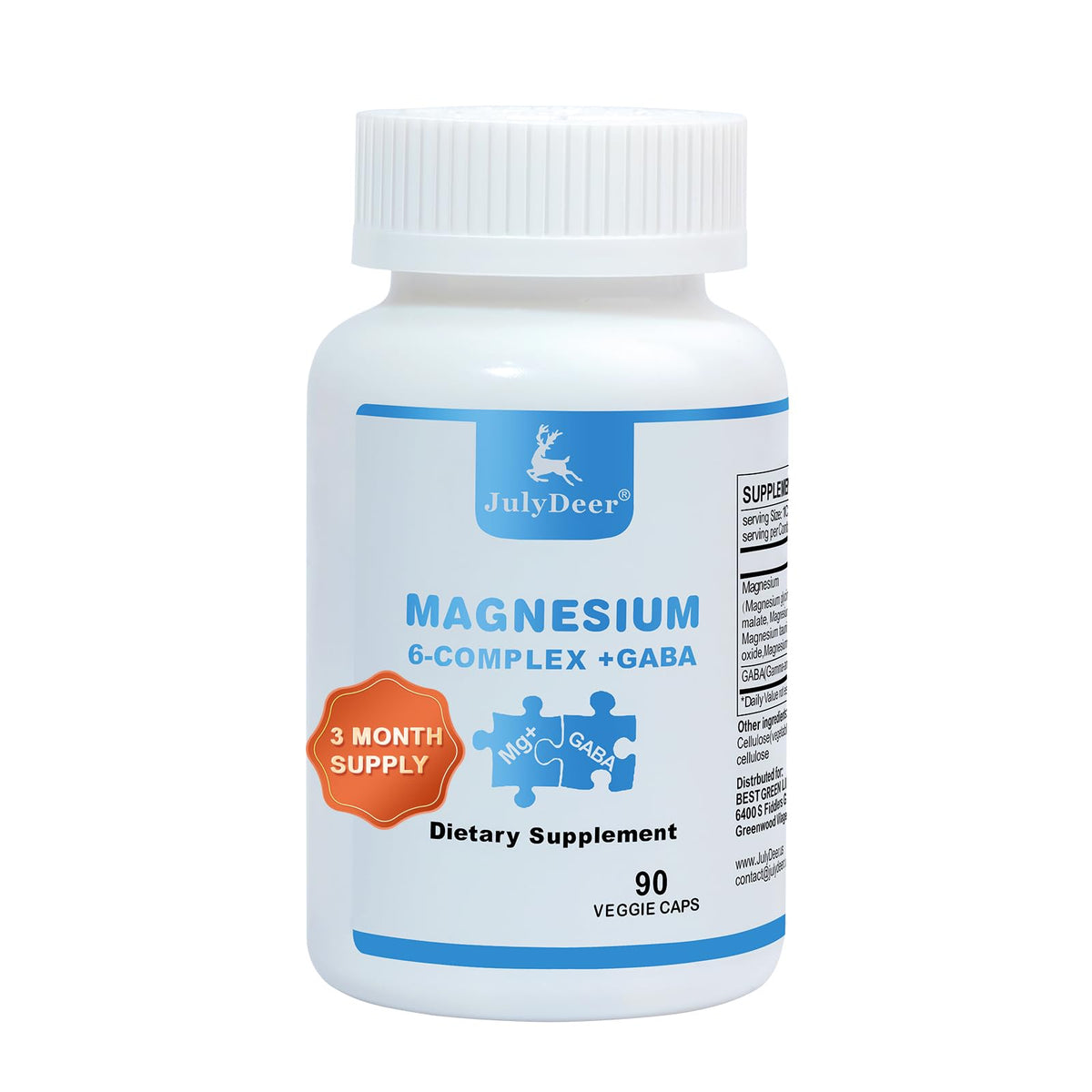 JulyDeer Sixfold Magnesium Complex bottle and label
