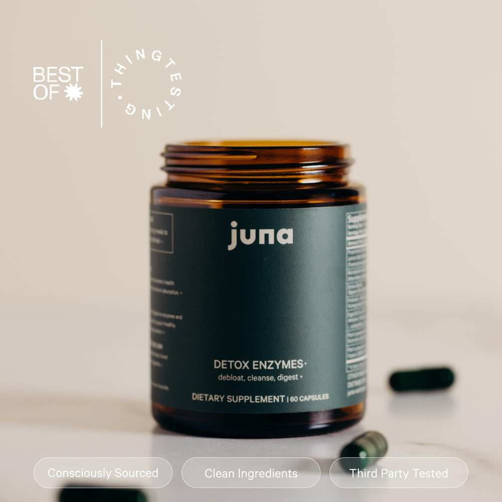 Juna Detox lemon balm ginger peppermint herbal blend for soothing gut comfort