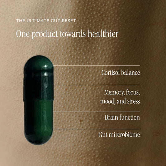 Close-up of Juna Gut Therapy bottle and label