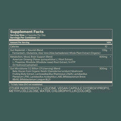 Packaging details including ingredients panel for Juna Gut Therapy
