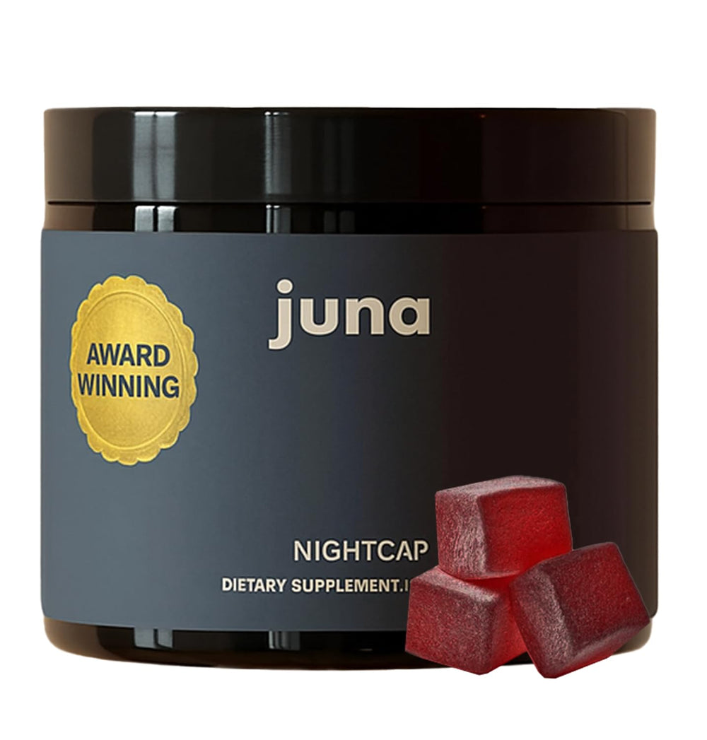 Juna Nightcap bottle label clearly identifies the sugar-free sleep aid.