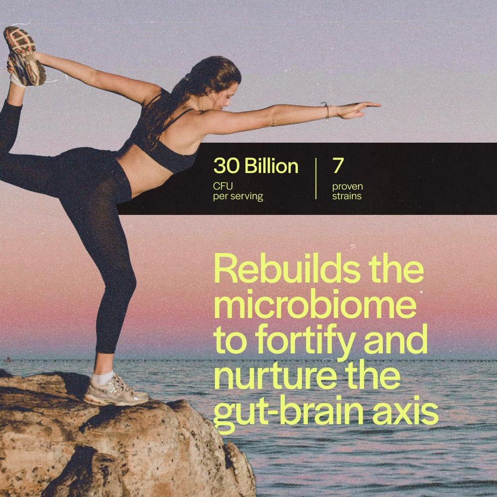 Label highlighting 30B CFUs and probiotic strains