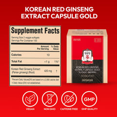 Jung Kwan Jang Korean Red Ginseng capsule in hand for portable daily support
