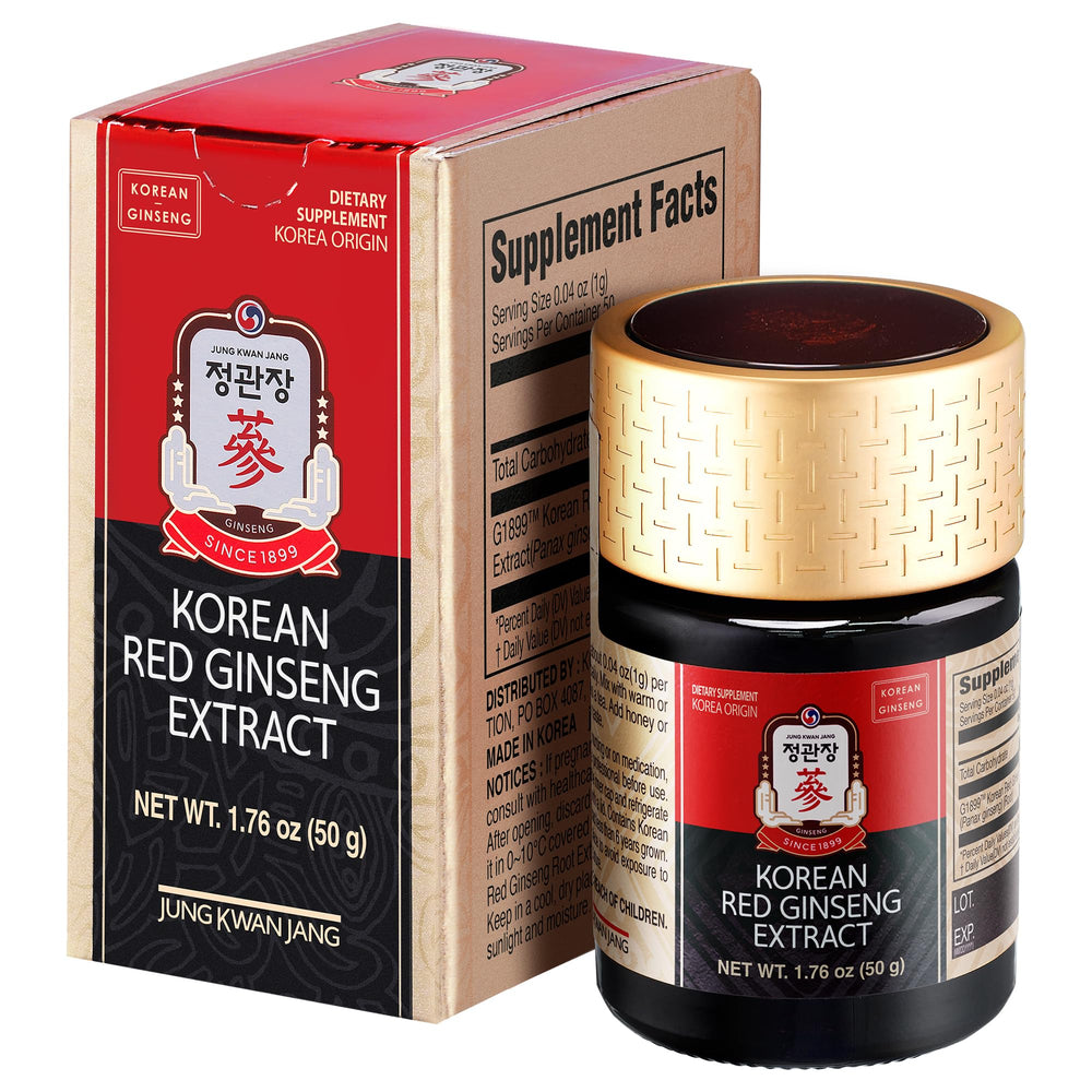 Front view of JUNG KWAN JANG Korean Red Panax Ginseng Concentrated Extract 50g
