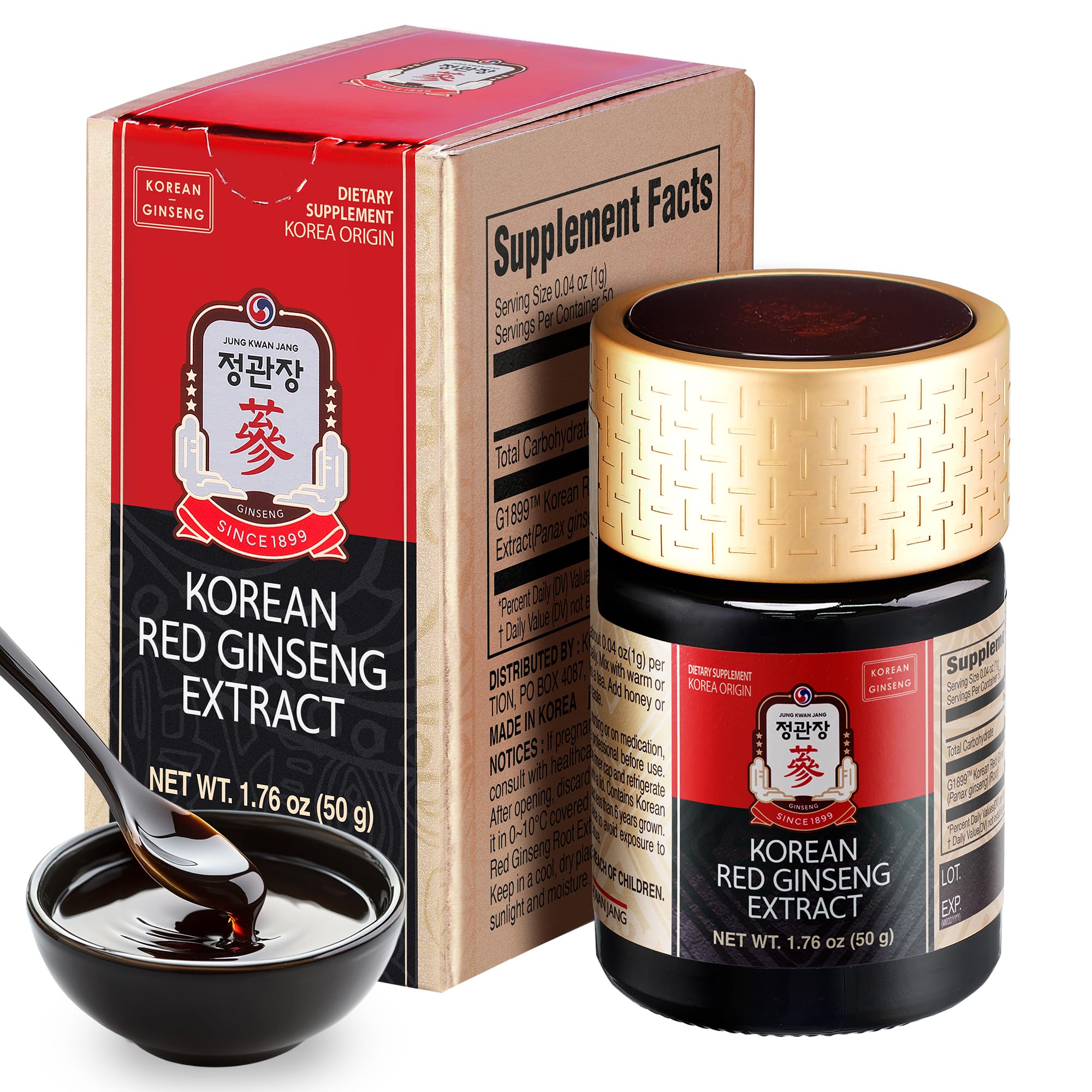 Jung Kwan Jang Korean Red Panax Ginseng paste in 50g jar for daily vitality
