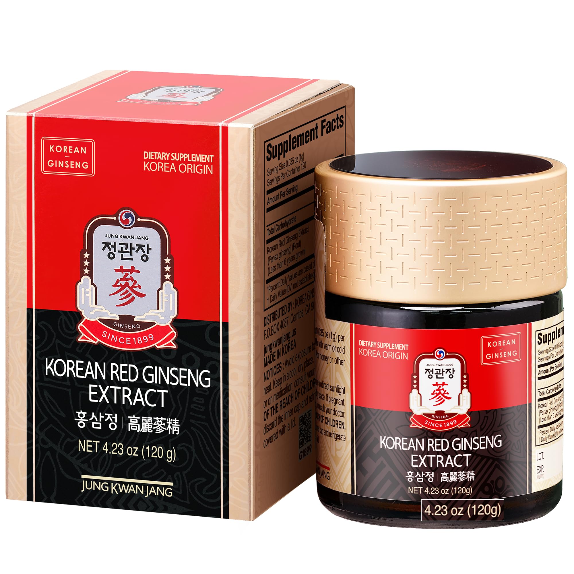 Jung Kwan Jang US Korean Red Ginseng Extract Paste jar with label