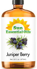 Sun Essential Oils juniper berry essential oil 16oz in amber bottle